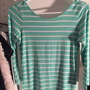 Guess Mint green stripped shirt